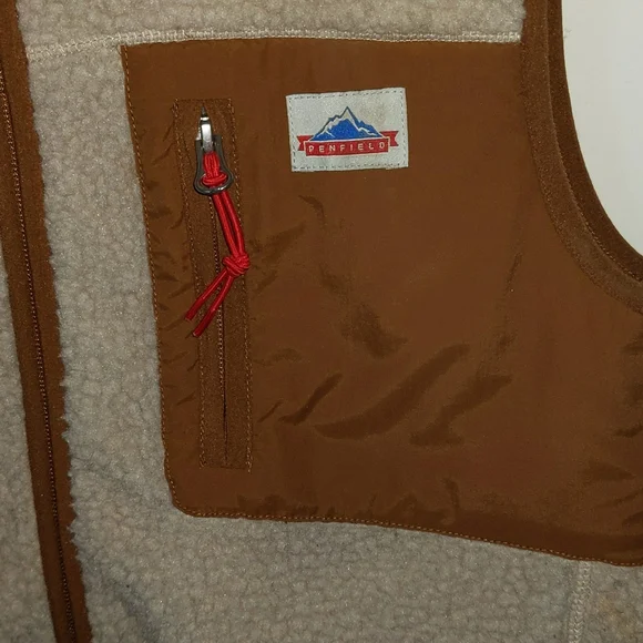 Penfield Size M Plush Lined Zip Front Sleeveless Vest - Picture 3 of 12